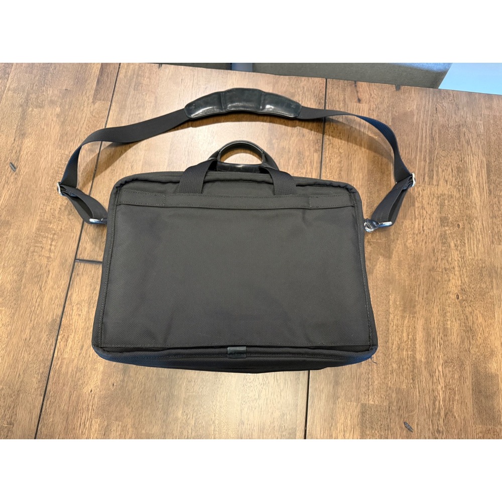 Tumi Alpha Black Ballistic Nylon Expandable Briefcase Laptop Bag Travel Office - Picture 9 of 13